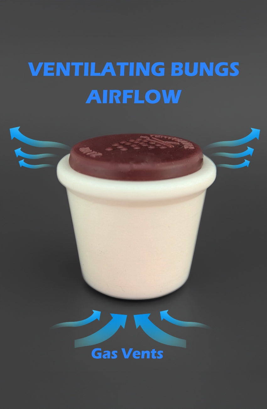 Burgundy Top Silicone Bung Detail for CO2 gas venting