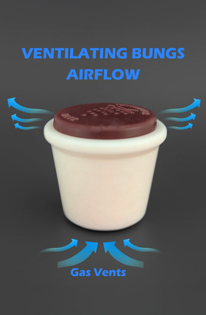 Burgundy Top Silicone Bung Detail for CO2 gas venting